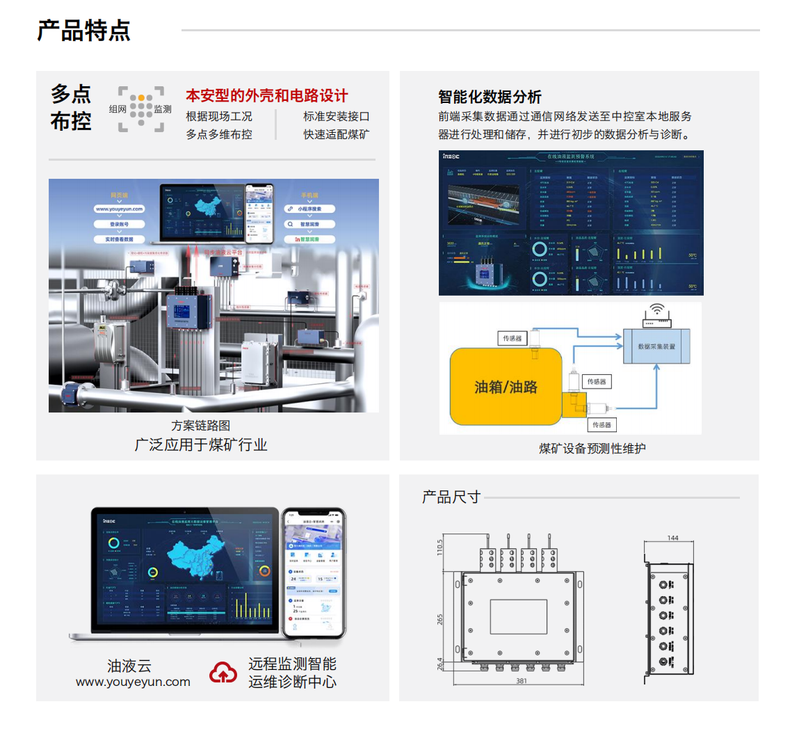 YHC12系列礦用本安型傳感器數(shù)據(jù)采集終端 產(chǎn)品特點